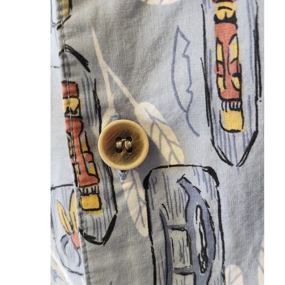 Vintage OP Sport Hawaiian Tropical Button Down Short Sleeve Shirt Men Large - Picture 5 of 6